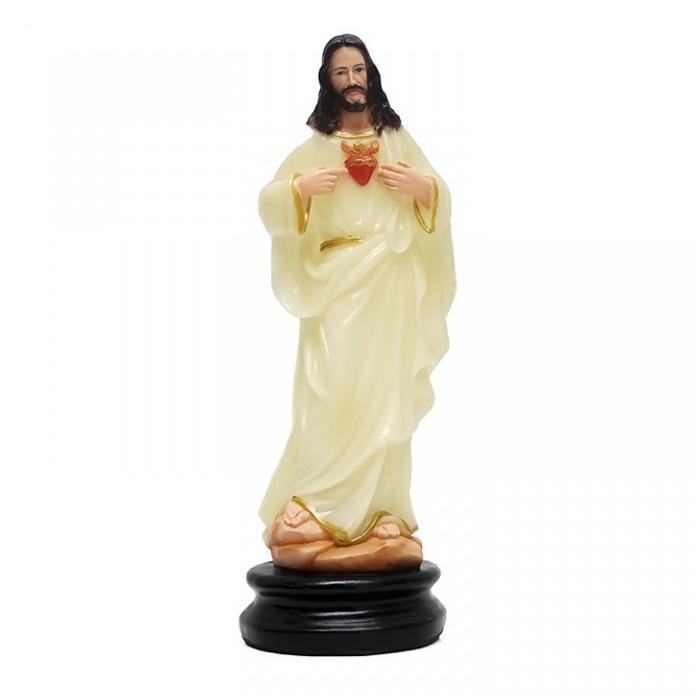 Patung Tuhan Yesus Hati Kudus Fosfor 30cm -Patung Rohani-Patung Yesus Diskon