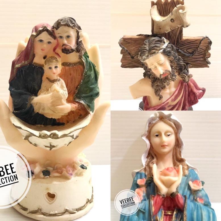 Patung Keluarga Tuhan Yesus bunda maria / hiasan patung Keluarga Yesus set bunda maria/ patung Disko
