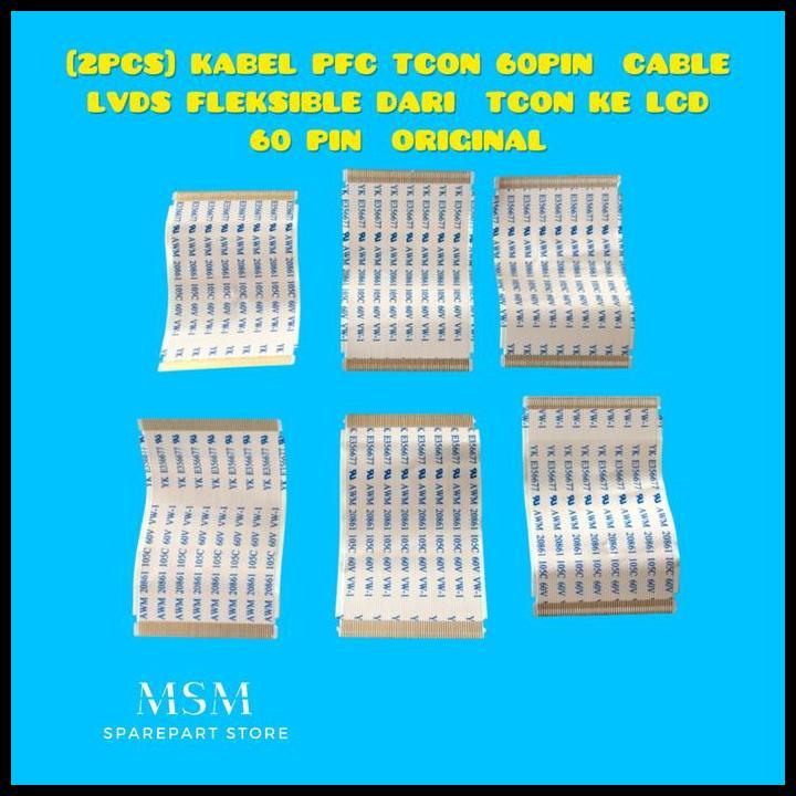BEST DEAL 2PCS KABEL PFC TCON 60PIN  CABLE LVDS FLEKSIBLE DARI  TCON KE LCD 60 PIN  ORIGINAL 