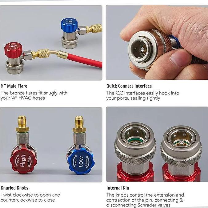 Quick Coupler R134 Nepel Ac Mobil Alat Pengisi Freon Ac Mobil Konektor Ac Mobil