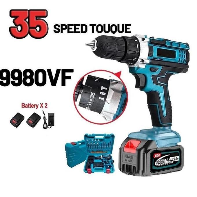 NUIFARM - MESIN BOR BATERAI CORDLESS IMPACT WRENCH IMPACT BATERAI MESIN BOR UNTUK BAUT IMPACT BRUSHL