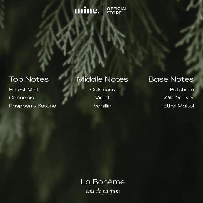 Mine Perfumery La Boheme - 50 Ml Eau De Perfume | Parfum Wangi Alam Segar Fresh Hutan Hujan Terbaru 