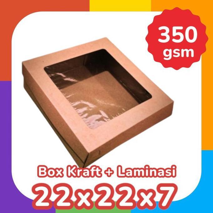 TERBARU - GROSIR [1pack=100pc] BOX R10B BROWN KRAFT POLOS / WINDOW LAMINASI 22x22x7 Kotak Nasi Kemas