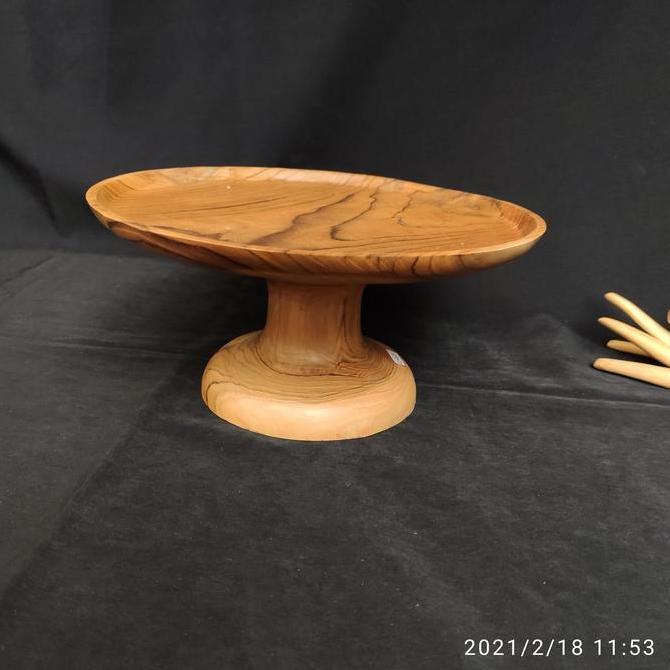 TERBARU - dulang kayu jati 30cm/nampan/baki/tempat kue kayu/macaron display
