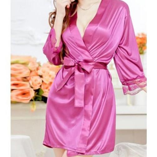 Lingerie Kimono Bahan Satin Sexy Baju Tidur Kimono Lingerie Sexy 004