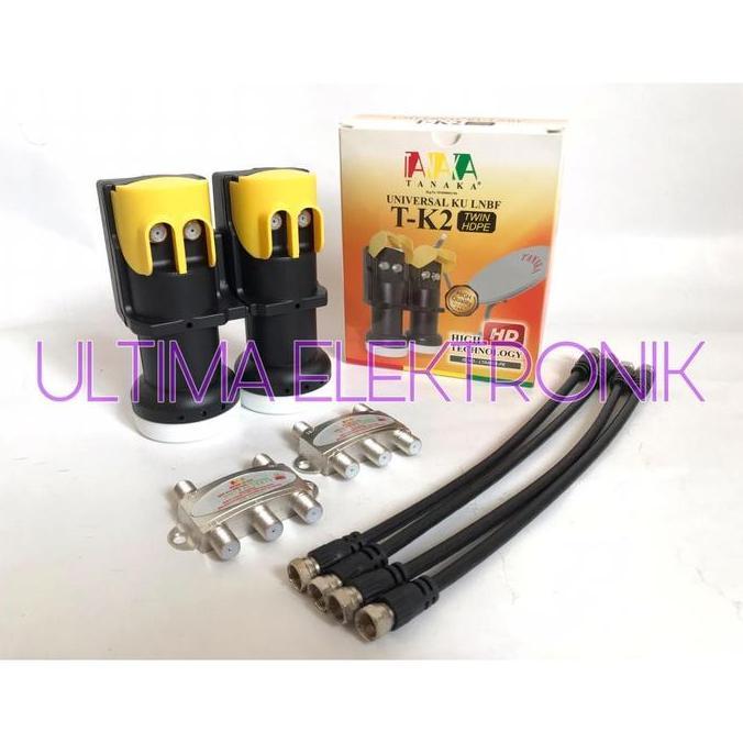 TERLARIS LNB KU TANAKA MONOBLOCK TK 2 UNTUK 2 LNB 2 RECEIVER