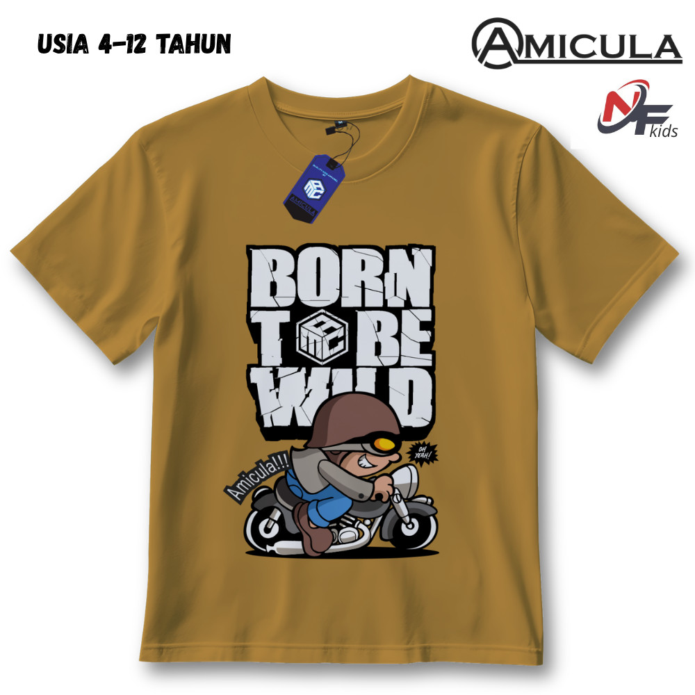 Kaos anak distro mustard laki laki bahan katun carded 30s usia 4-12 tahun lembut untuk si buah hati