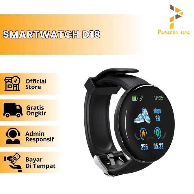 Pamilavast - Smartwatch D18 Jam Tangan Smartband Waterproof