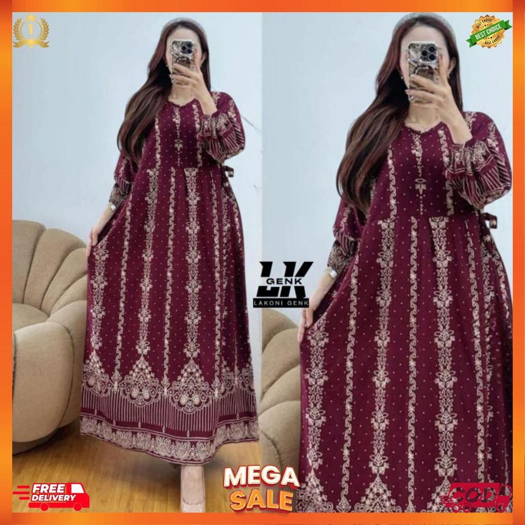 Jumbo Ld 120 Terbaru Bahan Rayon Premium Tebal Daster Busui Wanita Resliting Depan Dress Chika Dress