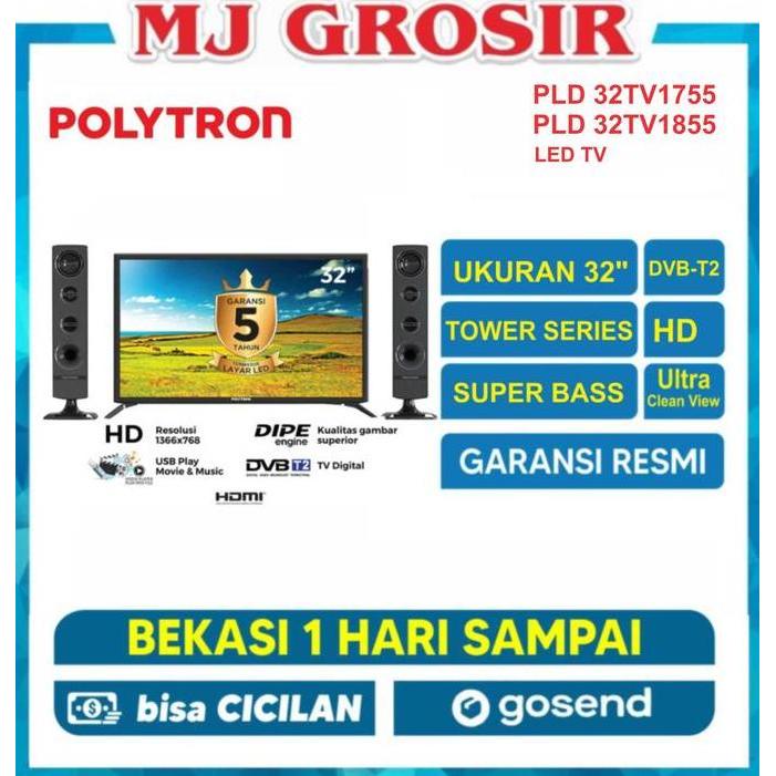 TERLARIS LED TV POLYTRON 32" 32TV / 32K70 / 32V 32 INCH USB MOVIE HD HDMI