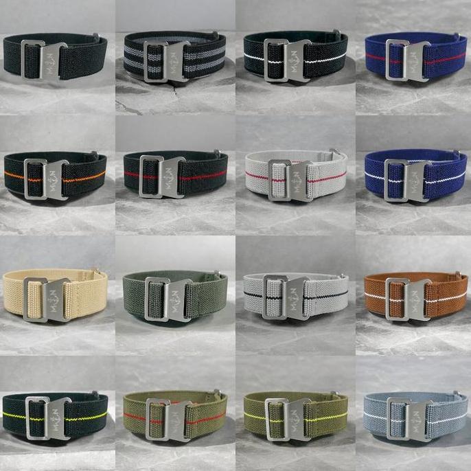 NZ Strap Tali Jam Tangan MN Strap Marine Nationale Elastic Nylon Strap Premium Strap Watch Size 18, 