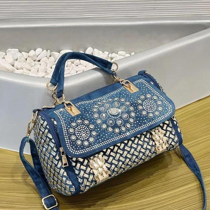 New 504 PERMATA BULAT tas jeans mewah design cantik tas fashion wanita premium tas pesta wanita eleg