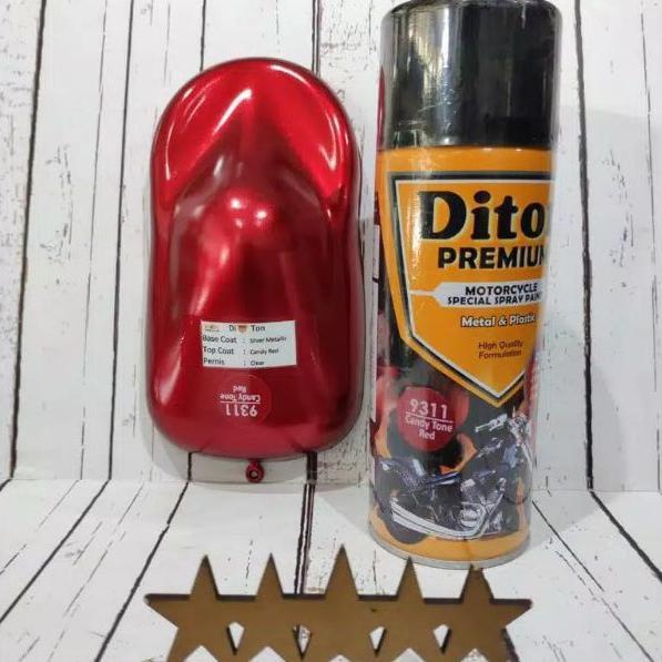 NEW Cat Semprot Merah Candy Tone Red 9311 Diton Premium Pilok Sepeda Motor Mobil Velg Spray [terbaik
