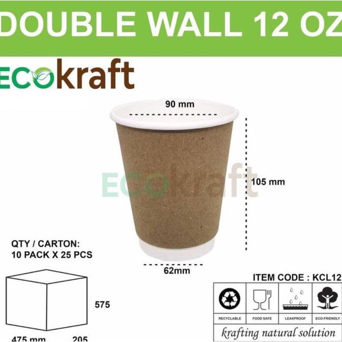 TERLARIS PAPER CUP DOUBLE WALL 12 OZ