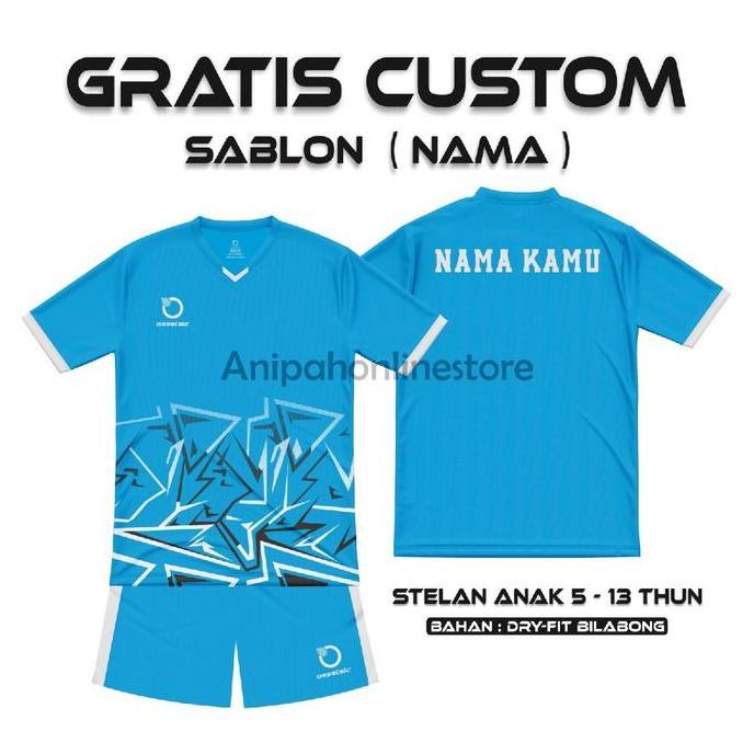 [ Free Sablon Nama ] Baju Badminton Anak Baju olahraga Anak Baju Futsal Anak Laki -Laki Perempuan Ce