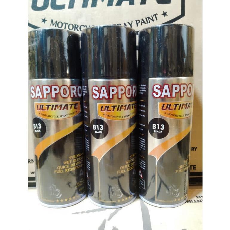 NEW pilok pilox cat semprot sapporo ultimate b13 black hitam glossy hitam gloss saporo  400ml [terba