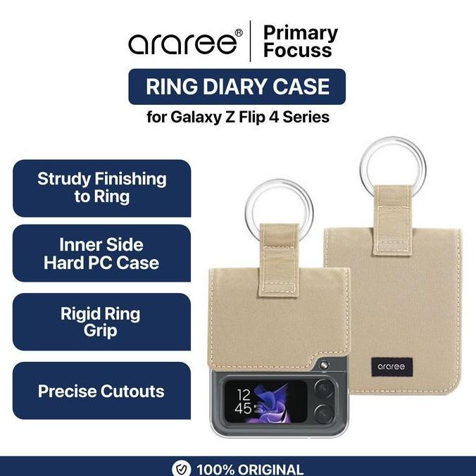 TERBARU - ARAREE Case for Samsung Z Flip 4 Flip4 ARAREE RING Diary Casing Protective Casing Cover - 