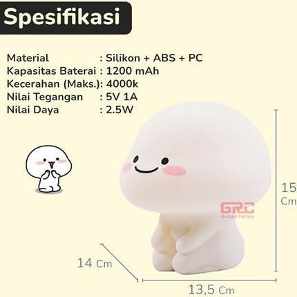 Lampu Tidur Led Proyektor Meja Lucu Pentol Quby Karakter Tiktok Unik