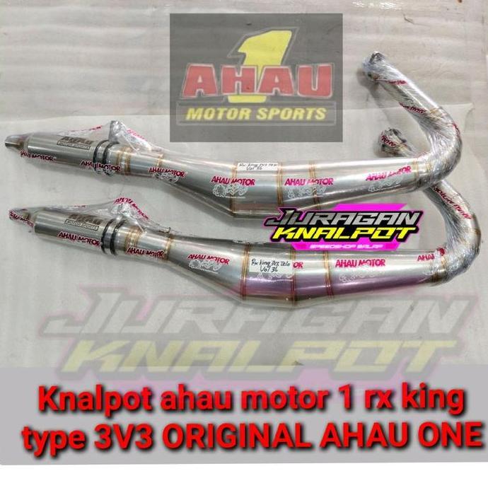 KNALPOT AHAU ONE RX KING TYPE 3V3 KOLONG TELO ORINAL AHAU MOTOR SPORT RX KING Motorcycle