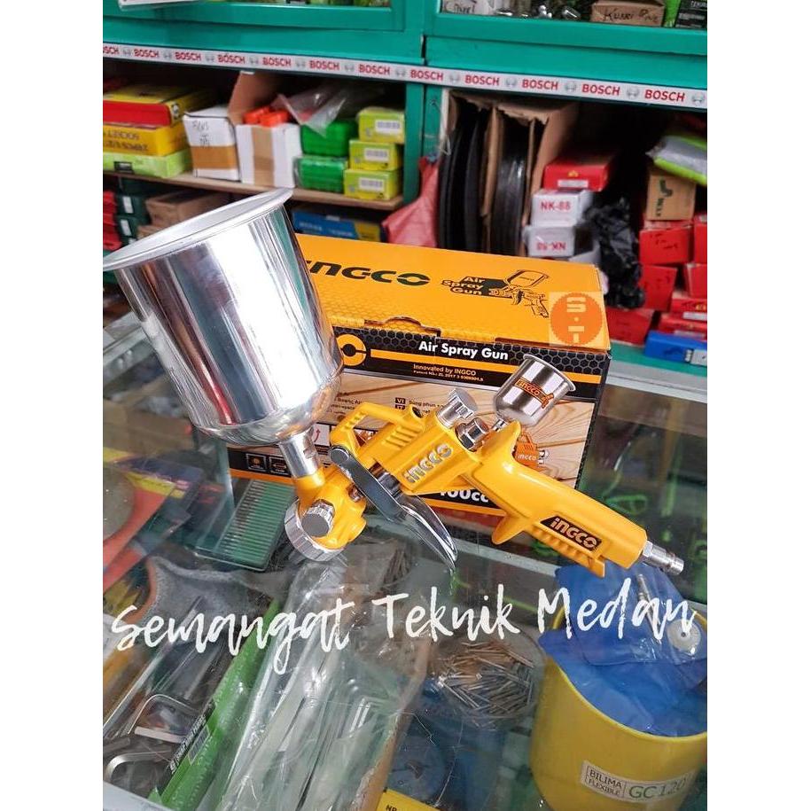 INGCO SPRAY GUN SEMPROTAN ANGIN CAT INGCO TABUNG ATAS 400CC ORIGINAL DAN TERPERCAYA