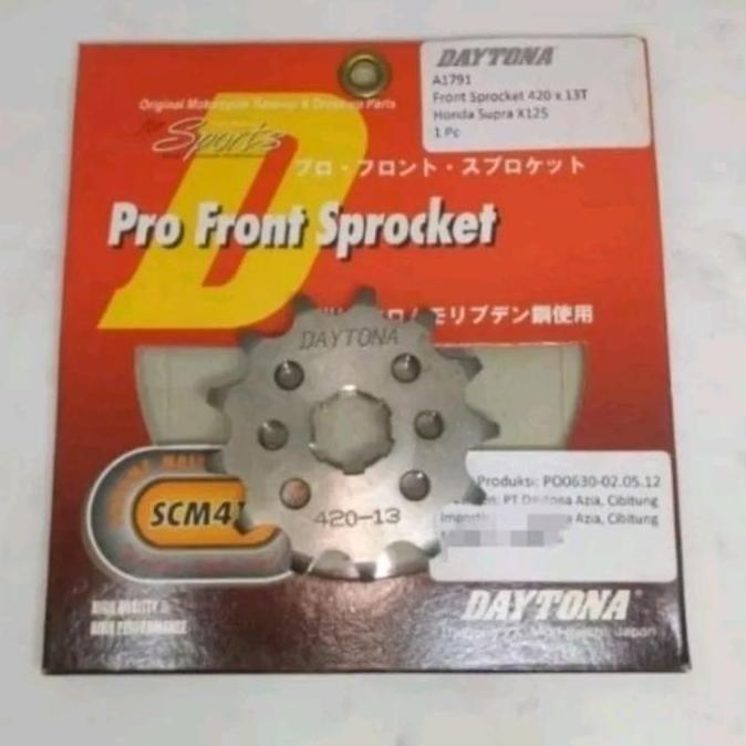 Promo GEAR DEPAN DAYTONA SUPRA X125/BLADE 420-13T Diskon