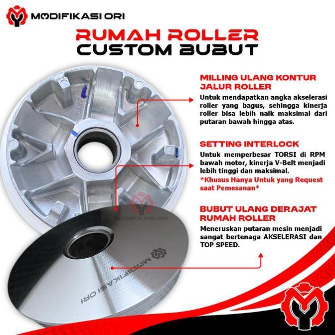 Pulley Rumah roller bubut custom 13,5 13,8 pulley racing beat esp beat pop scoopy fi vario 110fi bea