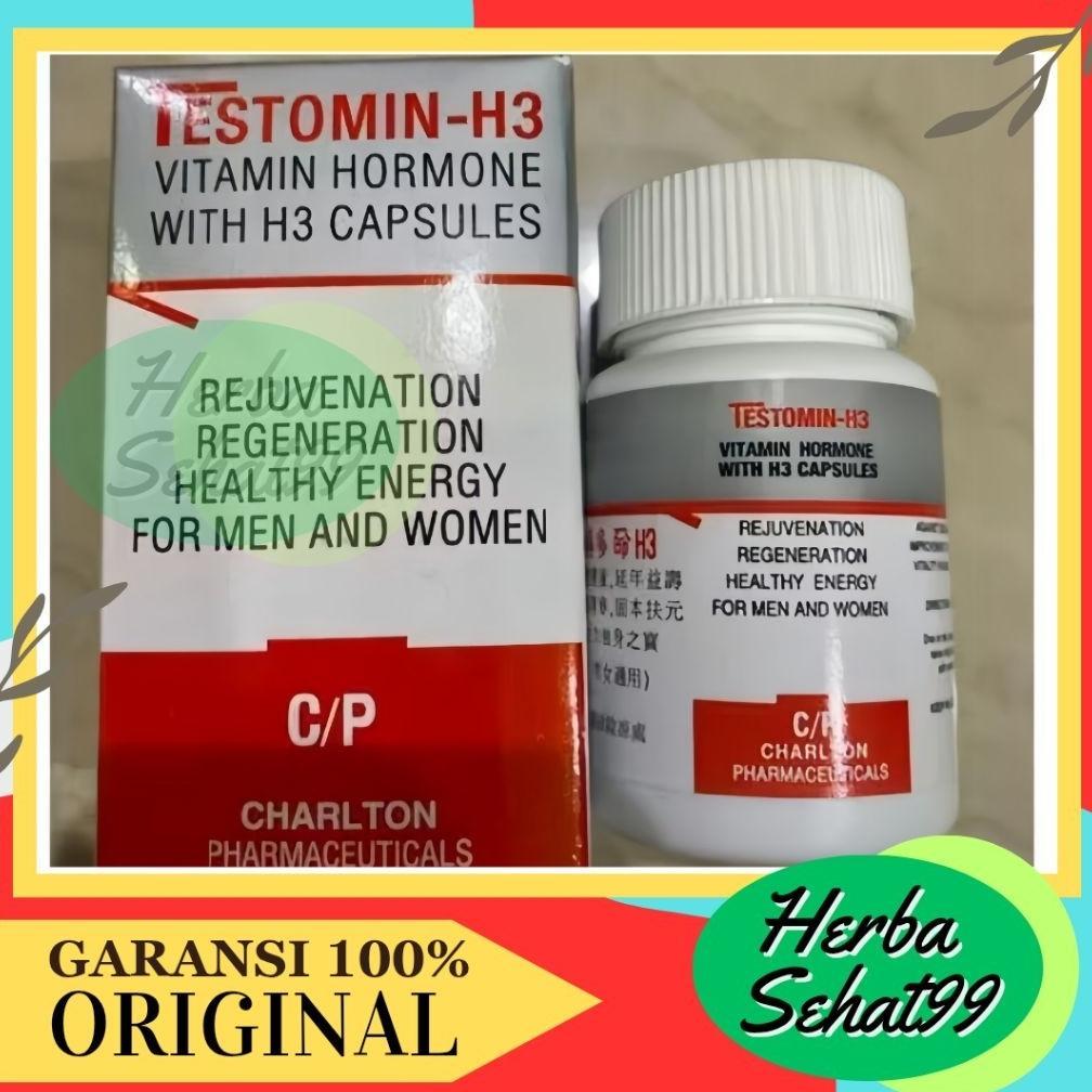 (Terbaru) Vitamin Hormon Testomin H3 kesuburan Stamina Pria dan Wanita - C/P (Terlaris)
