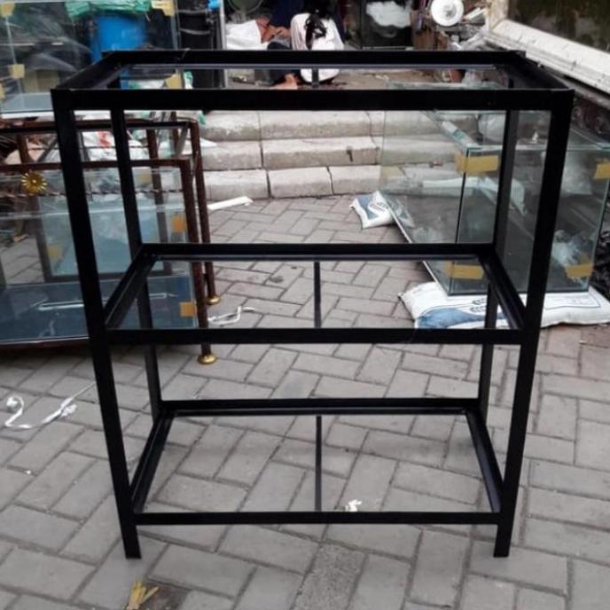 TERLARIS RAK AQUARIUM 60X40 TINGGI 120 CM.3 SUSUN SPASI 55 CM BESI SIKU