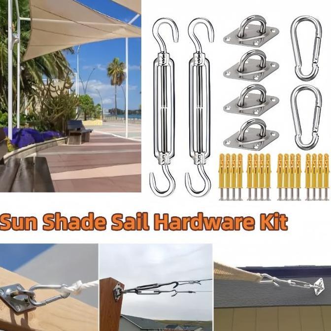 TERLARIS AKSESORI PARANET SUN SHADE SAIL HARDWARE KIT ADJUSTABLE TURNBUCKLE SHADE SAIL HARDWARE KIT 