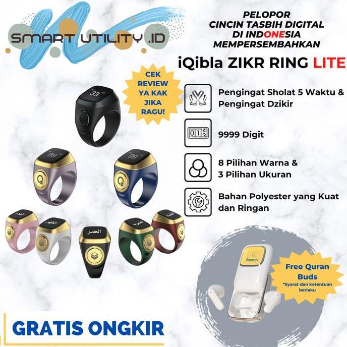 NEW IQIBLA ZIKR1 LITE SMART RING TASBIH (SIZE 20 MM) ORI