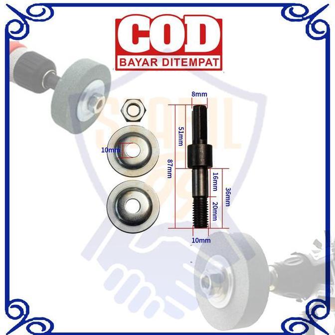 IHDADI Arbor Adapter Penghubung Batu Duduk Poles Roda Sambungan Bor/Gerinda