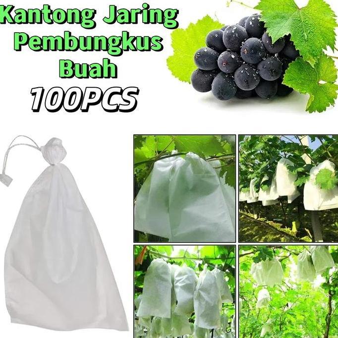 MAQSIC 100PCS Fruit Cover /Jaring Net 30*20cm /Kantong Jaring Pembungkus Buah Pembungkus Buah Anggur