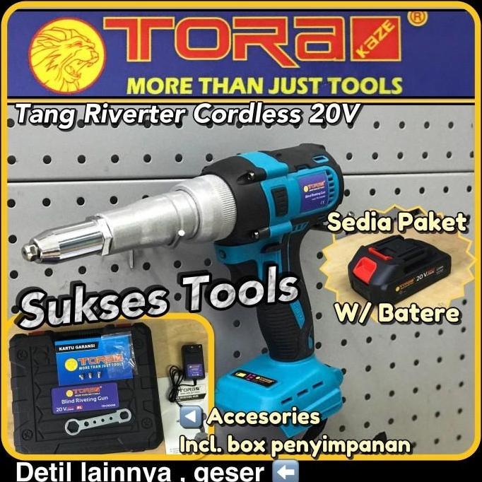Cordless Rivet Gun Tora Tang Rivet Baterai LXT 20 V Cordless Riverter