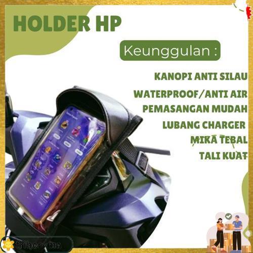 Holder Hp Tas Motor Ojol Gojek Grabb Tahan Air Dilengkapi Kanopi Anti Silau Bahan Carbon Harga Terba