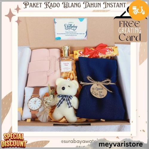 Paket Gift Box Cewek Hampers Ulang Tahun Paket Kado Wisuda Coklat Silverqueen Dompet Pashmina Hijab 