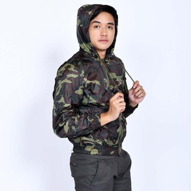 NEW EMOLINE BOMBER JACKET ARMY - JAKET BOMBER LORENG ARMY COKLAT TUA ORI