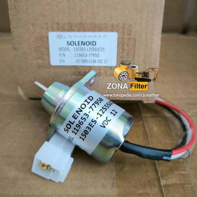 Solenoid Woodward 119653 77950 Solenoid Yanmar 119653-77950 12Volt Asli
