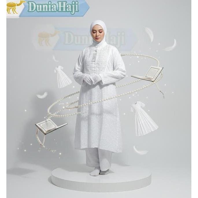 Baju Ihrom Setelan Wanita Dewasa Lengkap Exclusive Perlengkapan Haji