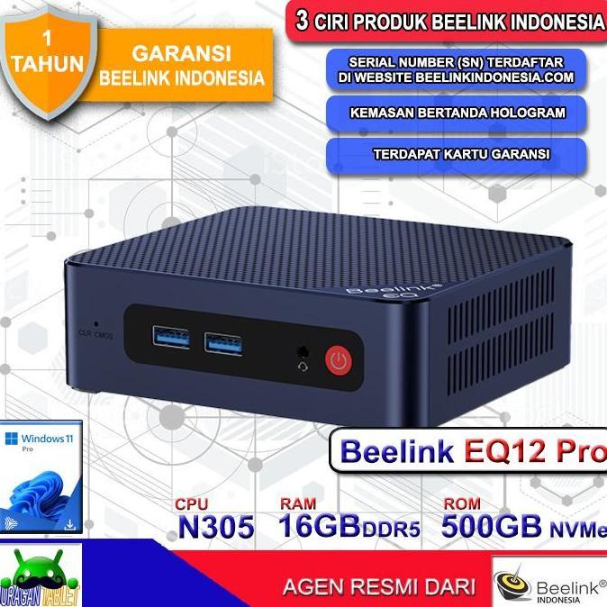 Beelink EQ12 Pro Intel N305 16/500GB NVMe WiFi6 4K HDMI Windows 11 Pro
