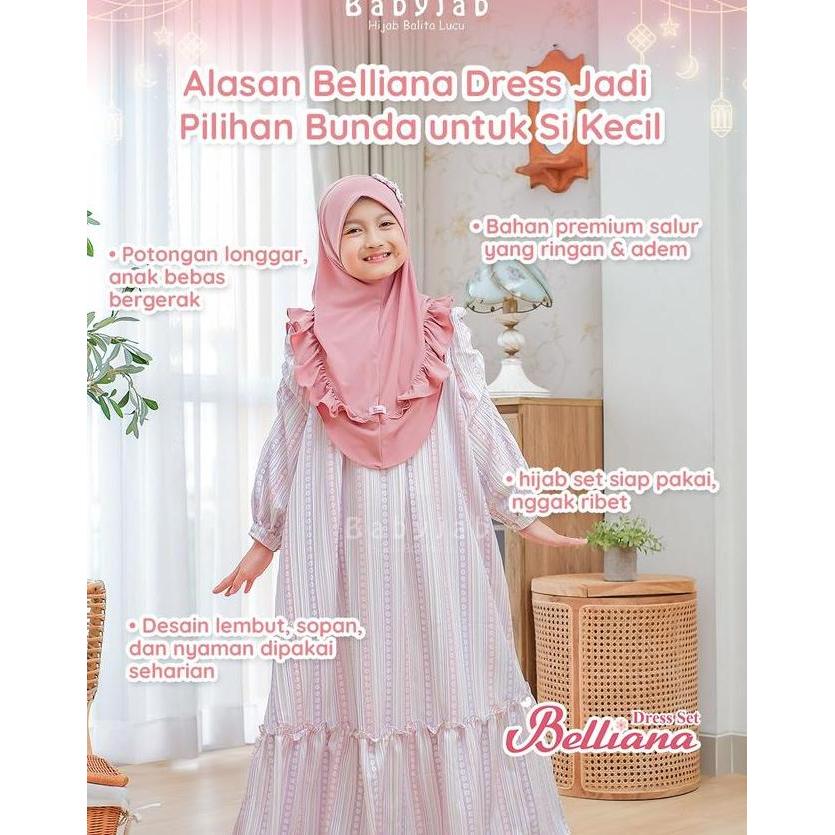Babyjab Gamis Anak Gamis Set Belliana Dress 6 Bulan 12 Tahun