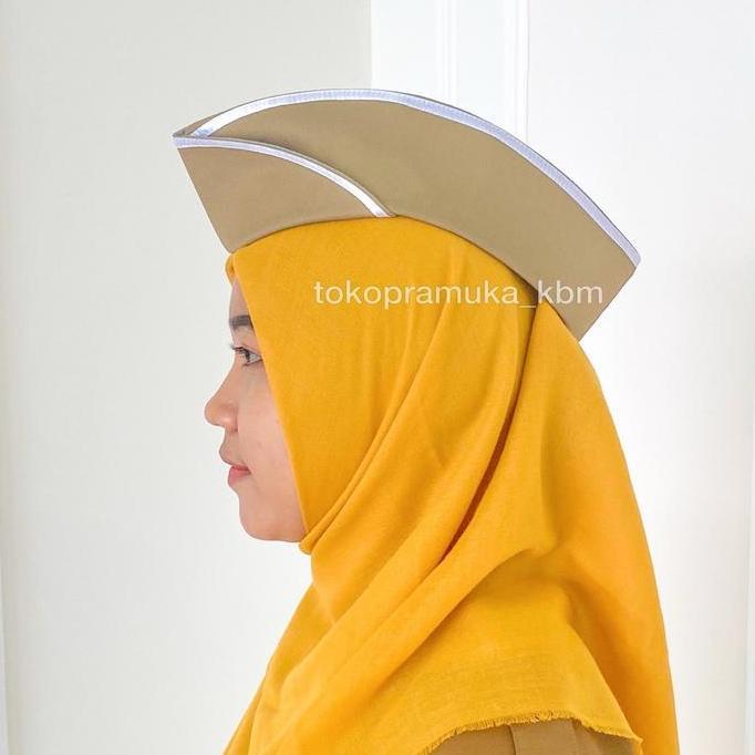 Peci Mut PNS Putra/Putri | Muts | Topi Keki Lis Putih dan Kuning  Songkok Kopiah