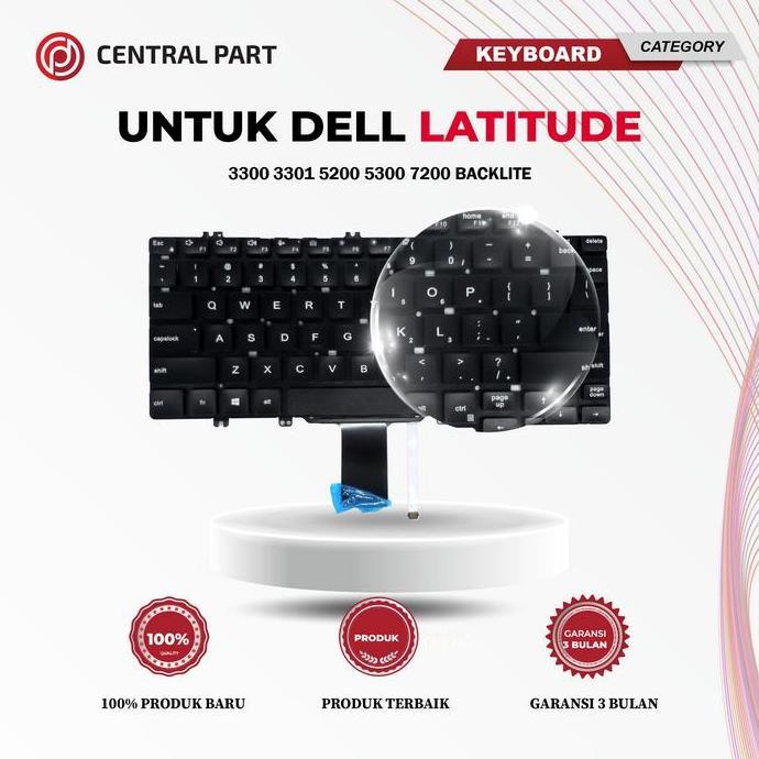 Keyboard untuk Dell Latitude 3300 3301 5200 5300 7200 7300 Backlite