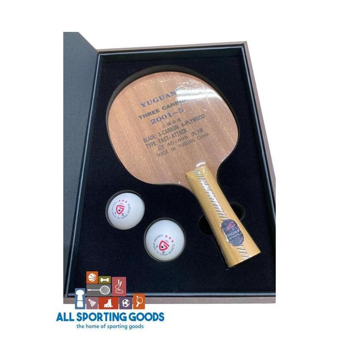 BARU Kayu Pingpong Tenis Meja Yuguan 2001-5 Kotak Coklat 3 Carbon