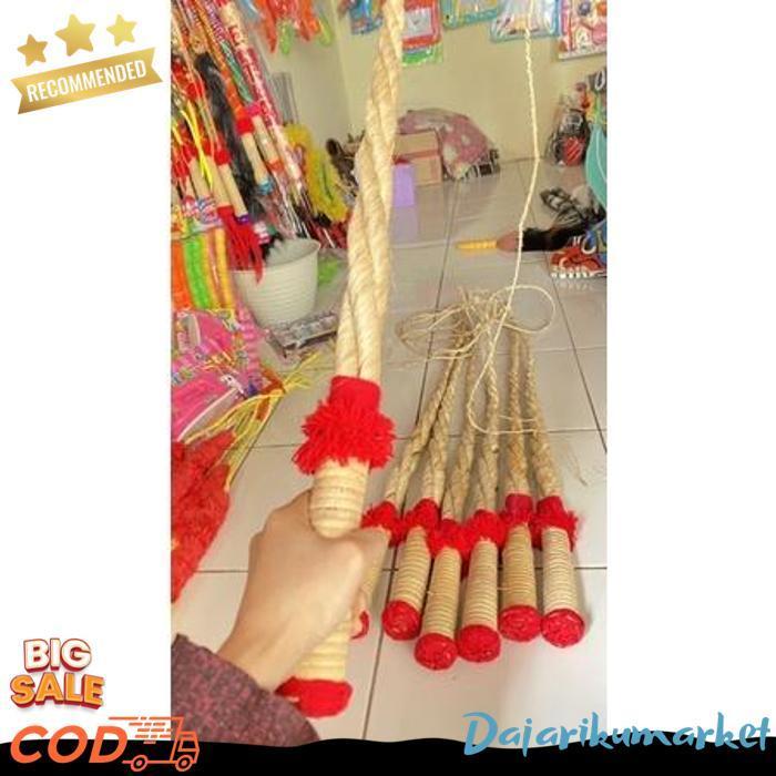 (Bisa Cod) Cambuk Pecut Rami Kuda Lumping Cambuk Rami Panjang -+ 200Cm Besar Jumbo Foto Asli