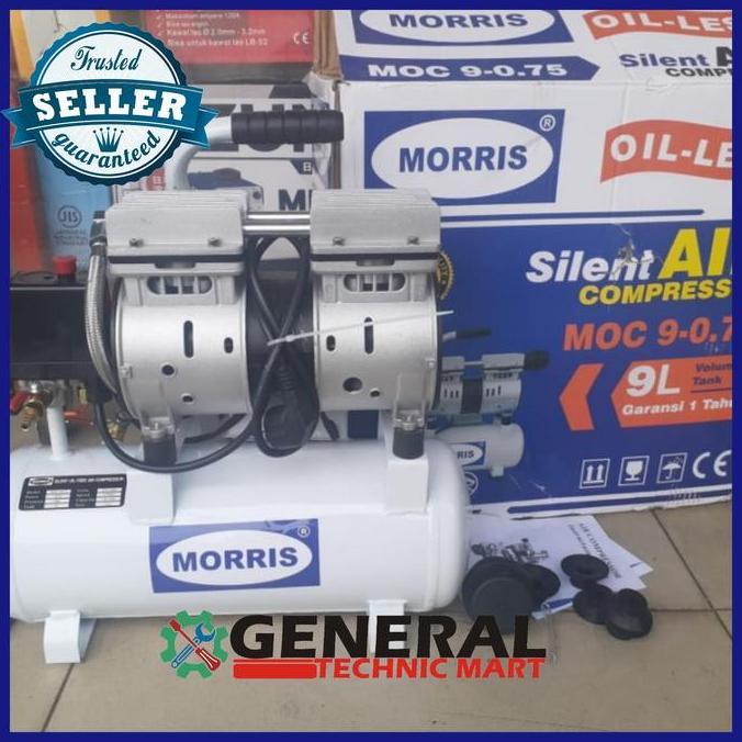 Kompresor angin Morris MOC 9-9.75 Oil-less tanpa olie silent garansi