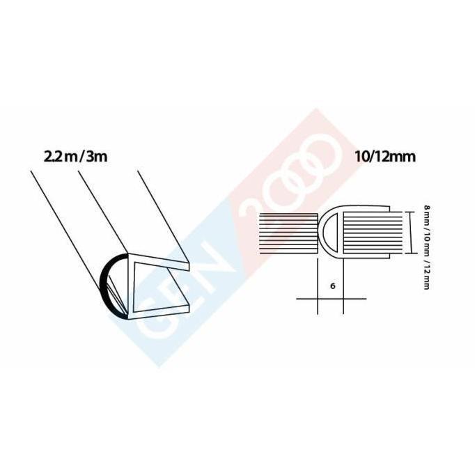 Clip Seal D 2 Arah / Glass Clip Seal / Seal Pintu Kaca