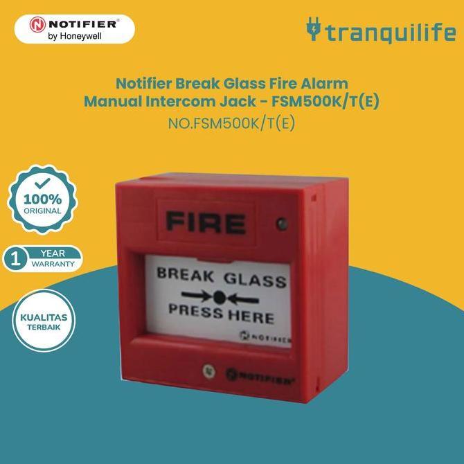 TERMURAH - Notifier Alarm Kebakaran Manual Break Glass Fire Intercom Jack - FSM500K