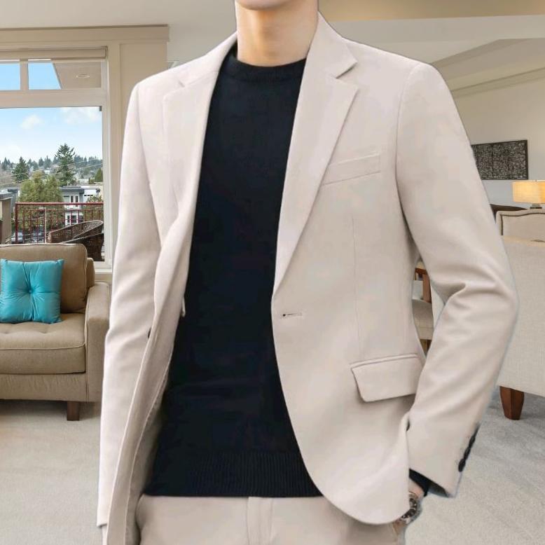 ORIGINAL JAS BLAZER FORMAL PRIA SLIM FIT HITAM CASUAL SANTAI