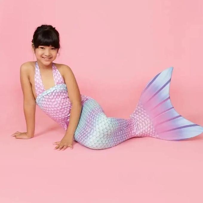 Mermaid Pelangi baju duyung baju renang new model kostum putri duyung anak Cantik Motif Fashion