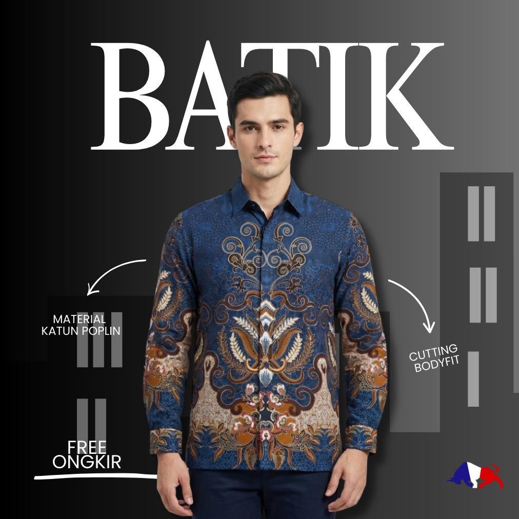 original ricardo collection kemeja batik pria lengan panjang